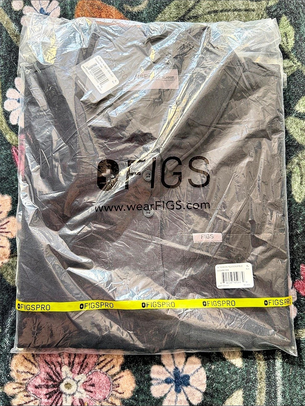 Women’s FIGS Technical Pique Scrub Polo Scrub Polo in Black XL NWT